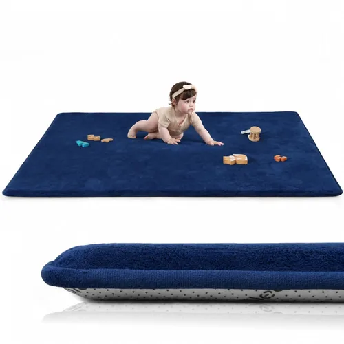 Miniatura 15 de Huloo Sleep Alfombra de Juego para Bebés para Piso, Espesor de 1.3" de Espuma Elástica, Alfombra de 1.27m×1.27m para Tiempo de Barriga, Terciopelo