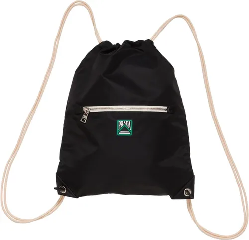 Miniatura 2 de Prada Mochila unisex con cordón de nylon Tessuto negro 2VZ030, Negro -, Mochilas Sling