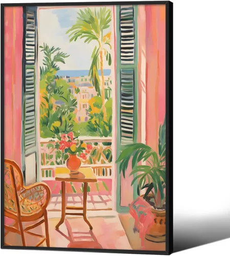 Miniatura 28 de Póster de pintura al óleo colorida de ventana abierta, arte de pared abstracto impresionista famoso y moderno, impresiones de lienzo estético