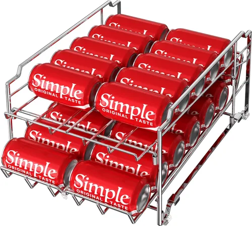 Simple Houseware Dispensador de latas de carga frontal de doble fila, cromado
