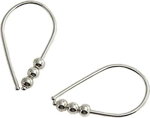 Miniatura 27 de 13mm de plata de ley 20 GA Aretes de aro invertidos colgantes de lágrima hipoalergénicos ligeros con hilo para mujer
