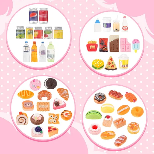 Miniatura 5 de 50 Piezas de Comida en Miniatura, Botellas de Bebidas, Latas de Refresco, Juguetes de Juego de Simulación, Accesorios de Fiesta para Mini Juego
