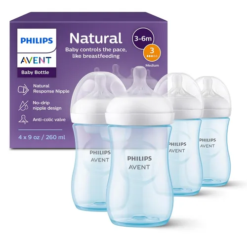 Miniatura 19 de Philips Avent - Biberón natural con boquilla de respuesta natural, rosa, 9 onzas, paquete de 4, SCY903/14