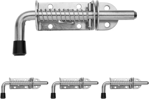 JQK pasador de pestillo con resorte, perno de barril de acero inoxidable 304 engrosado de 2 mm para cerradura de puerta, acabado cepillado de 5 Negro