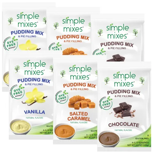 Miniatura 11 de Simple Mixes Mezcla Natural de Pudín Instantáneo y Relleno de Pastel, Aperitivo Saludable, Chocolate, Sin Gluten y Sin Colorantes, Sin Grasa ni