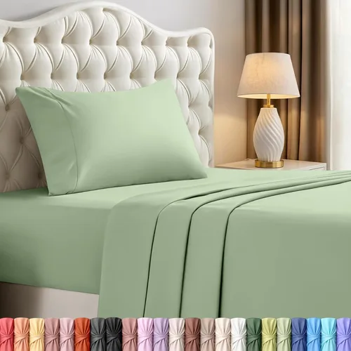 Miniatura 62 de Juego de sábanas King de Utopia Bedding – Juego de 4 sábanas para cama King, microfibra suave y transpirable, incluye 1 sábana bajera, 1 sábana Beige
