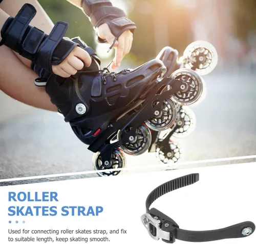 Miniatura 2 de 2 correas de hebilla para patinaje de ruedas: 10 "de largo, cabeza de 0.9", hebillas de repuesto ajustables de alta resistencia de 0.6 pulgadas