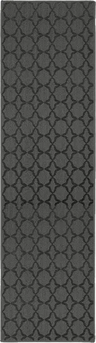 Miniatura 346 de Garland Rug Sparta - Alfombra antideslizante de polipropileno de 2 pies x 12 pies, color negro, ideal para salas de estar y pasillos, elegante