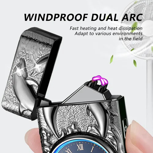 Miniatura 2 de BABOBIU Encendedor Eléctrico de Plasma Encendedor de Plasma Recargable Resistente al Viento Sin Llama Arco Encendedores Delfín con Carga Rápida USB