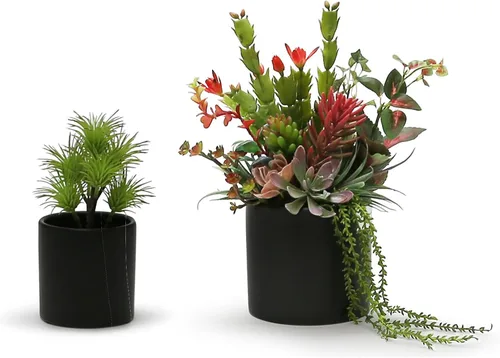 Miniatura 7 de WGVI Jarrón cilíndrico de cerámica negro mate de 3.75 pulgadas de ancho y 4 pulgadas de alto, arreglos florales, portavelas, maceta de terrario
