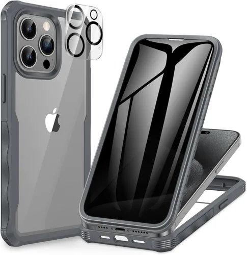 Miniatura 31 de CENHUFO Funda de privacidad para iPhone 11 Pro, funda de cuerpo completo con protector de pantalla de privacidad de vidrio templado 9H integrado