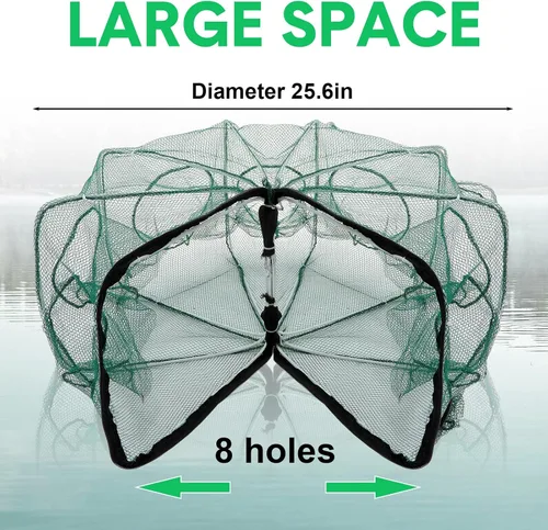 Miniatura 5 de JaGely 5 accesorios de red de pesca que incluyen red de aterrizaje de pesca con asa, red de fundición plegable portátil de 26 x 13 pulgadas, 8