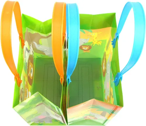 Miniatura 4 de TINYMILLS Bolsas de regalo con temática de animales de la selva de safari con asas, bolsas de dulces de libro de selva para fiestas de cumpleaños