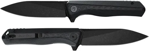 Miniatura 4 de Petrified fish PF818,3.54" D2 Blade, 3.67 oz G10 Handle Flipper Cuchillo plegable (fibra de carbono con mango G10, negro lavado a la piedra)
