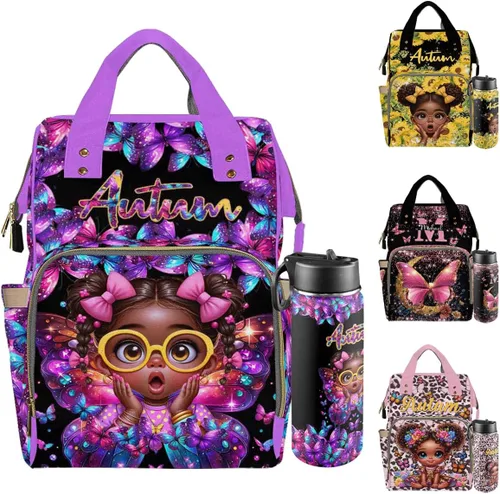 Miniatura 34 de Mochilas personalizadas con nombre personalizado para bebé, bolsa de pañales con monograma con bolsillos térmicos para adultos y niños, impermeable