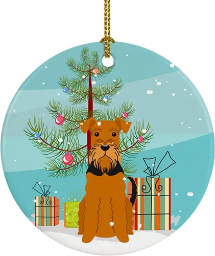 Miniatura 104 de Caroline's Treasures Adorno de cerámica para árbol de Navidad, Laika Spitz de Siberia Occidental, decoración colgante para árbol de Navidad