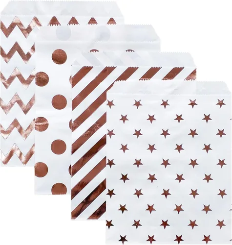 Miniatura 18 de KEYYOOMY 100 bolsas amarillas para bufé de dulces, pequeñas bolsas de galletas, bolsas de papel de lunares para bodas, fiestas de cumpleaños
