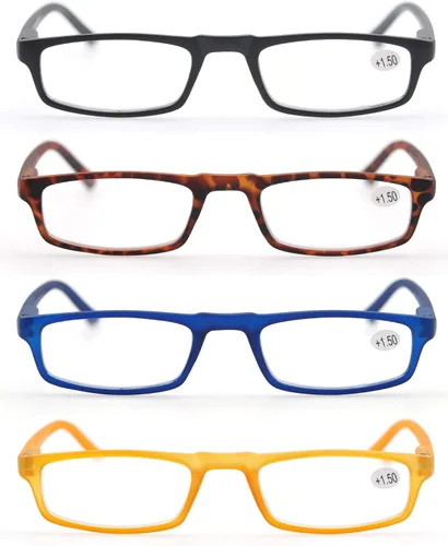 Miniatura 3 de MODFANS Gafas de lectura para mujeres y hombres, montura estrecha ligera con acabado brillante, bisagra de resorte flexible, elegantes lentes