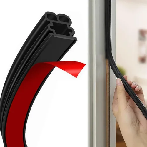 Burlete de sellado de puerta de 39.37 pies – Bloqueador de corrientes de aire de goma autoadhesivo para gran espacio de 0.31 a 0.43 pulgadas, cinta