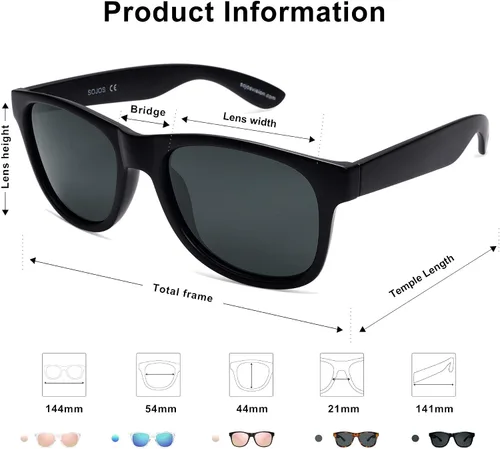 Miniatura 4 de SOJOS Gafas de sol polarizadas para hombres y mujeres, elegantes sombras cuadradas de moda SJ2230