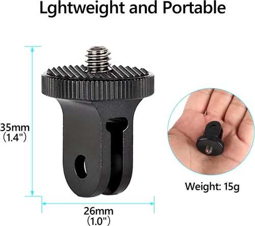 Miniatura 3 de HSU Adaptador de montaje de trípode de cámara de aluminio, soporte de cámara de 1/4 "- 20 con tornillo de aluminio, adaptador de trípode compatible