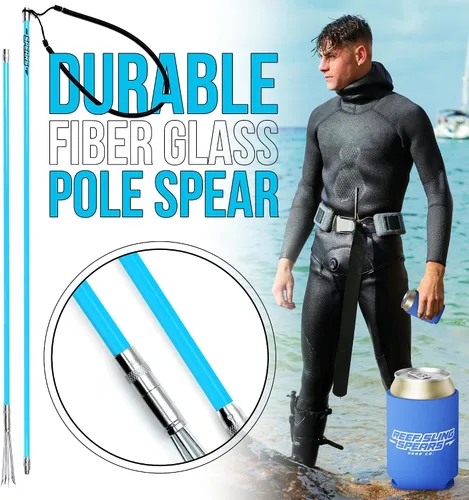 Miniatura 7 de Juego de Honda Hawaiana para Pesca con Lanza – Arpón de Pértiga de Fibra de Vidrio Portátil para Pesca Submarina con 3 Puntas Paralizadoras de 3