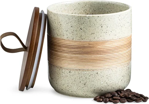 Miniatura 22 de Miamolo Tarro pequeño de cerámica con tapa, recipiente de café, recipiente de café, tarros de almacenamiento de alimentos para bolsa de té