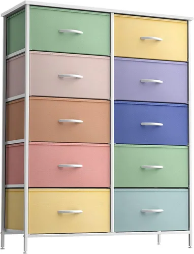 Miniatura 14 de Sorbus - Cómoda para niños con 8 cajones: mueble de almacenamiento en torre para dormitorio, pasillo, armario, organización de oficina, marco