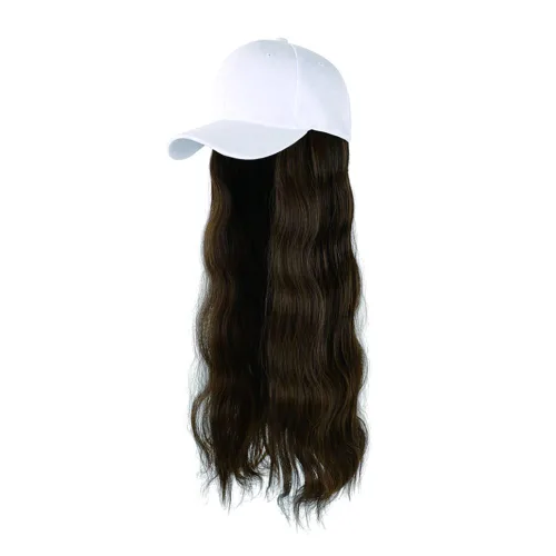 Miniatura 15 de Onepiece - Gorra de béisbol con extensión de cabello, 21 pulgadas, cabello ondulado largo, peluca sintética con pelo para mujeres y niñas Rizos