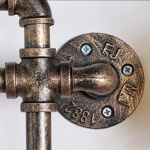 Miniatura 5 de Aplique de pared de tubería de agua industrial, lámpara de montaje en pared punk de vapor, lámpara de pared fresca de 35.4 pulgadas para dormitorio