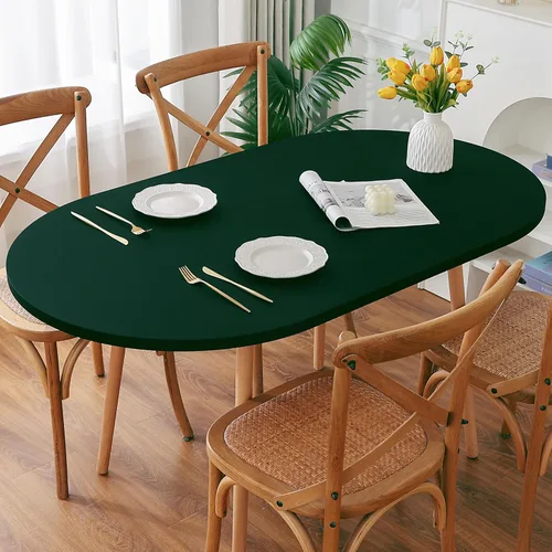 Miniatura 16 de Mantel redondo de elastano, suave y agradable a la piel, sin pelusas, funda de mesa de tela transpirable con banda elástica para comedor, reunión