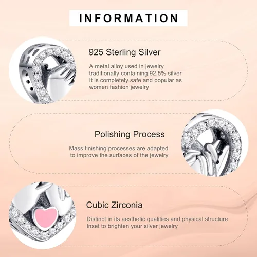 Miniatura 8 de Annmors Silver Charms for Bracelets S925 Love Heart Mom Birthday Dangle for Women Bracelet & Necklace Pendant