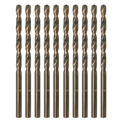 Miniatura 11 de Broca de cobalto de 1/8 pulgadas, broca helicoidal de acero de alta velocidad M35 de longitud estándar, punta de 135 grados para metal duro, acero