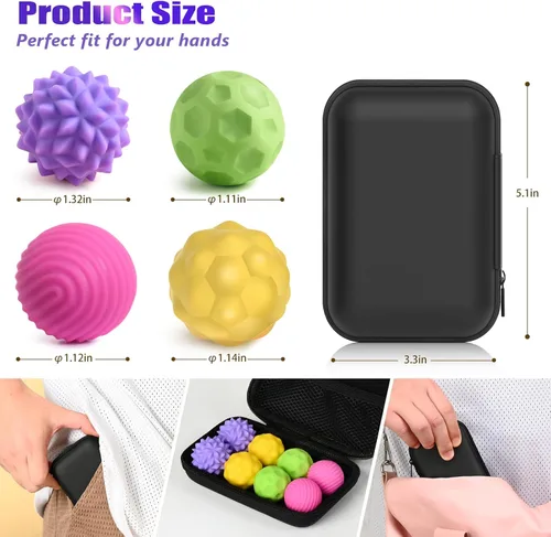 Miniatura 7 de Bolas magnéticas de silicona para adultos y adolescentes, 8 piezas de juguetes sensoriales para aliviar el estrés para autismo, TDAH, ansiedad