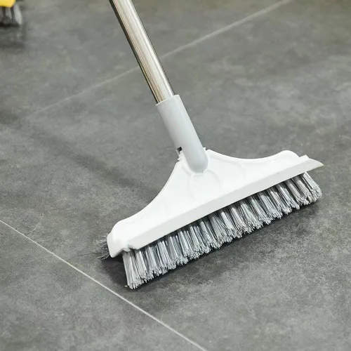 Miniatura 2 de Cepillo de limpieza 2 en 1, cepillo de limpieza para pisos, nuevo cepillo mejorado de 53.5 pulgadas de mango largo, cepillo de lechada, raspador