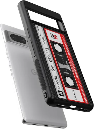 Miniatura 3 de Funda de goma negra personalizada con cinta de casete compatible con Google Pixel 10, 10 Pro, 10 Pro XL, 9a, 9 Pro, Pixel 9, Pixel 9 Pro XL, 8a, 8