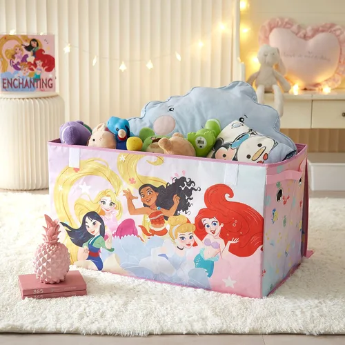 Miniatura 6 de Idea Nuova Disney Princess - Baúl plegable de almacenamiento para juguetes con tapa, 28 pulgadas de ancho x 16 pulgadas de profundidad x 14.5