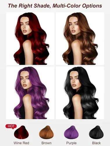 Miniatura 6 de Champú de Tinte de Cabello Vino Rojo 3 en 1, Tinte Natural para el Cabello para Cubrir el Cabello Gris, 400 ML