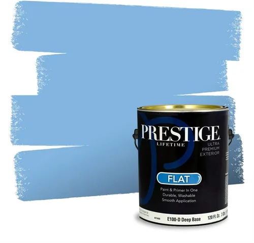 Miniatura 1346 de Pintura Exterior + imprimación PRESTIGE, todo-en-uno, 1 galón, acabado mate, color comparable al Valspar* Royal Gray* VS151-Gris real