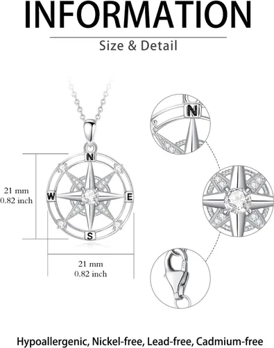 Miniatura 6 de POTOPYY 925 Sterling Silver Necklace Pendant for Women Fashion Jewelry Valentines Day Mothers Day Gifts for Women Mom Sister