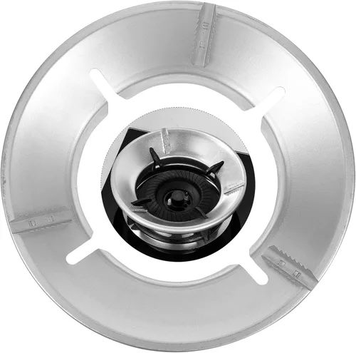Miniatura 7 de Kichvoe Anillo wok resistente al viento para estufa de gas con estante de hierro fundido antideslizante, accesorio universal de 10.03 x 10.03 x 2.16