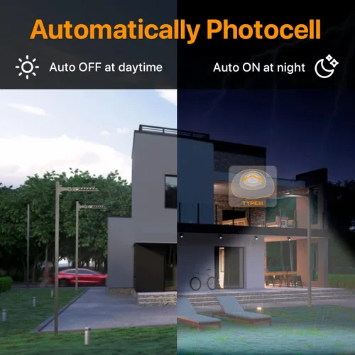 Miniatura 4 de Luz LED de estacionamiento de 200 W, 30000 lm, 5000 K, luz de calle con fotocélula del anochecer al amanecer, luces de caja de zapatos con brazo
