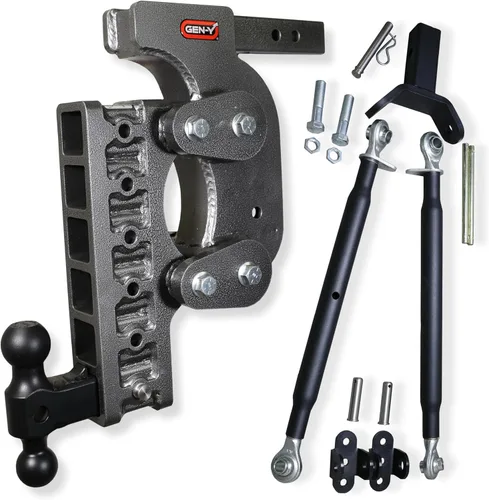 Miniatura 2 de GEN-Y Hitch Enganche de remolque resistente para receptor de 2 pulgadas, caída de 12.5 pulgadas con 4 posiciones ajustables, incluye montaje de bola