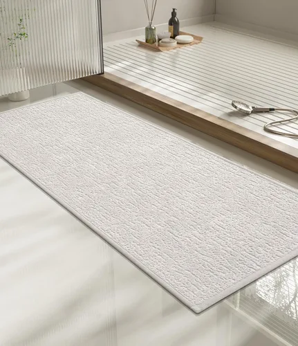 Miniatura 53 de Chakme Juego de 2 alfombras de baño ultrafinas, absorbentes, antideslizantes, lavables a máquina, color negro, 17 x 24 pulgadas / 17 x 30 pulgadas