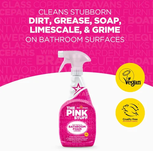 Miniatura 2 de Stardrops - The Pink Stuff - Limpiador en espuma para baños Miracle 750 ml - Para baños, azulejos, espuma de jabón, sarro, sin marcas