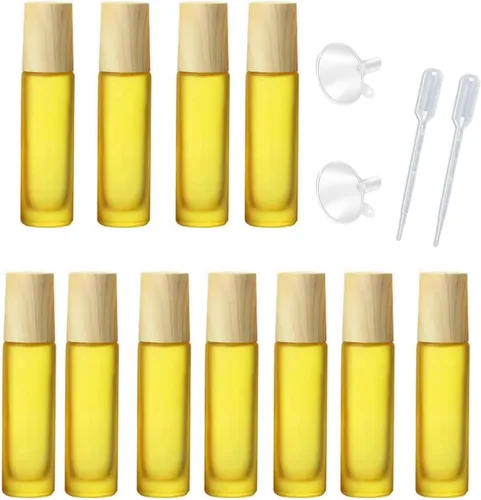 Miniatura 6 de 10 botellas de aceites esenciales de vidrio esmerilado, botellas de rodillo de masaje recargables de 0.3 onzas líquidas, botellas de perfume