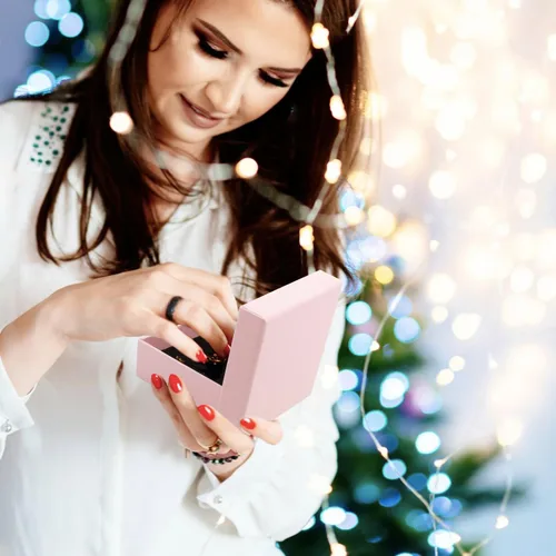 Miniatura 19 de Coobbar Caja de regalo, caja de regalo, caja de regalo, 12 cajas de regalo cuadradas de cartón para joyas, caja de regalo de papel de cartón relleno