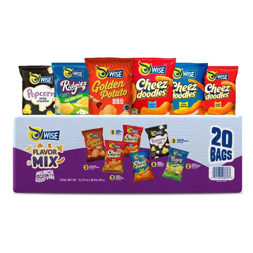 Miniatura 11 de Wise Snacks BBQ Patatas fritas, 0.75 onzas (paquete de 40) – Asador crujiente y sabroso, sin gluten, sin OMG, papas fritas perfectas para fiestas