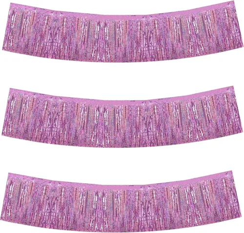 Miniatura 64 de BEISHIDA 3 Paquetes de Guirnalda de Flecos de Lámina Metálica Arcoíris Oscuro para Colgar en la Pared, Banderas de Oropiel para Halloween, Flotas