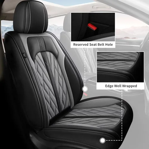Miniatura 4 de TTX LIGHTING Fundas para Asientos de Coche Juego Completo Compatible con Nissan Frontier 2007-2024 2025 Protector de Asiento de Cuero Impermeable
